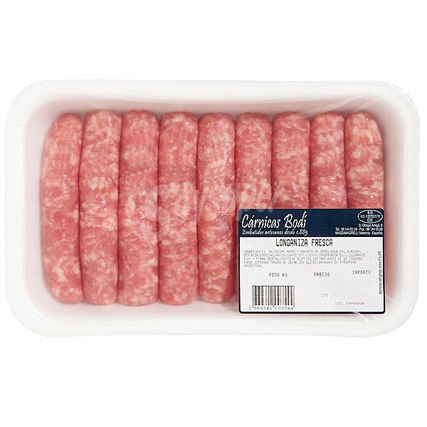 Longaniza fresca 8 unidades sin gluten peso aproximado