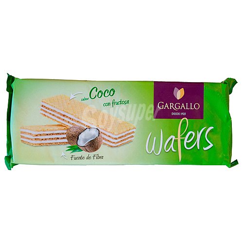 Gargallo Galletas wafer de sabor coco con fructosa gargallo