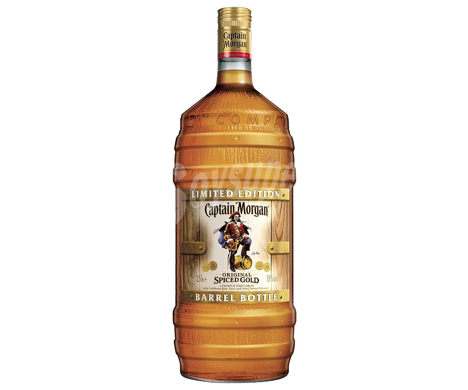 Captain morgan Ron dorado premium, elaborado en el caribe con especies y otros sabores naturales captain morgan Barrel botttle