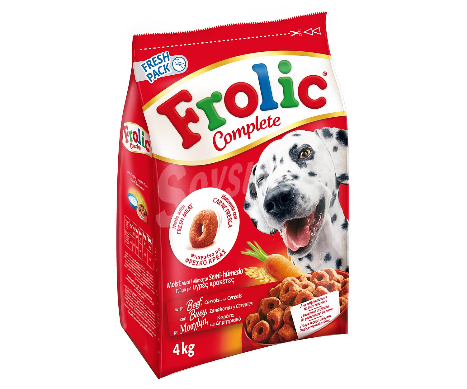 Frolic Comida para perros a base de buey, zanahorias y cereales frolic complete