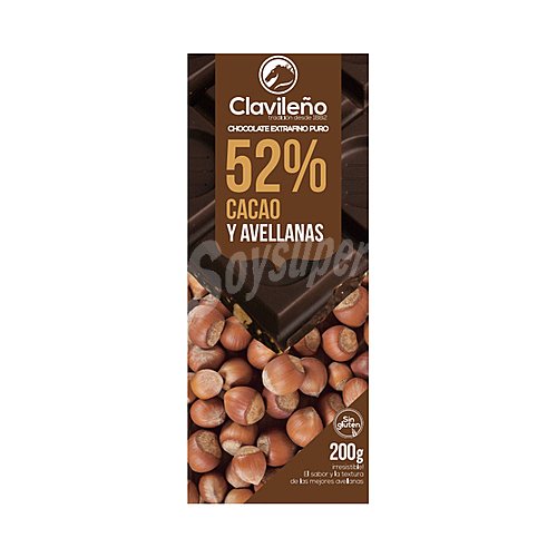 Clavileño Chocolate negor 52% y avellanas clavileño