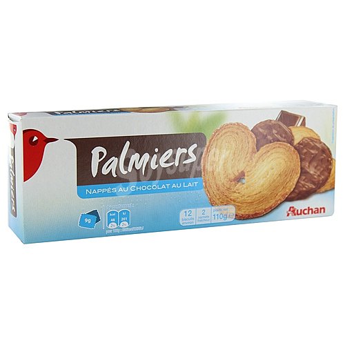 Producto alcampo Palmeras de hojaldre cubiertas de chocolate con leche producto alcampo