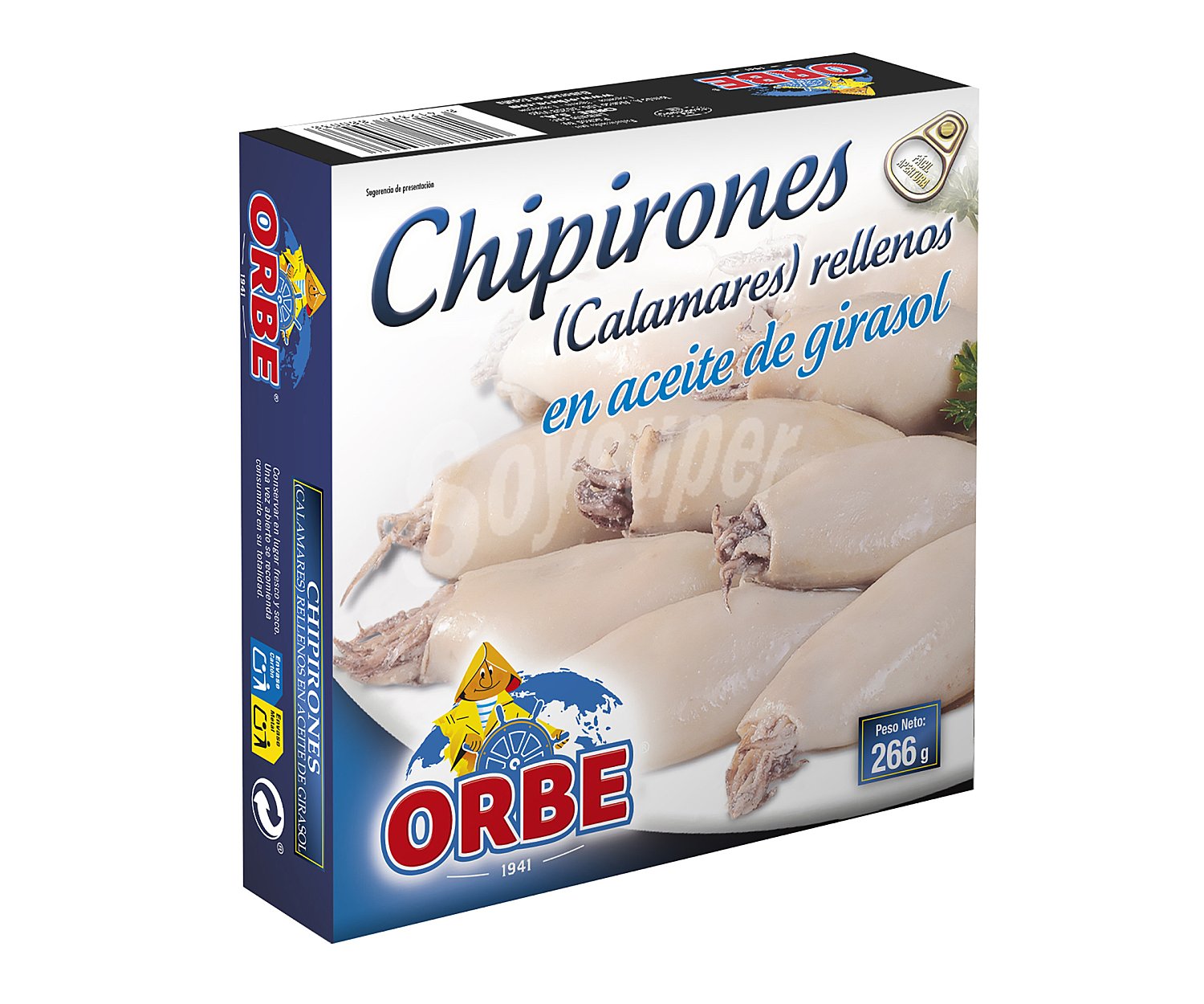 Orbe Chipirones (calamares) rellenos en aceite vegetal orbe