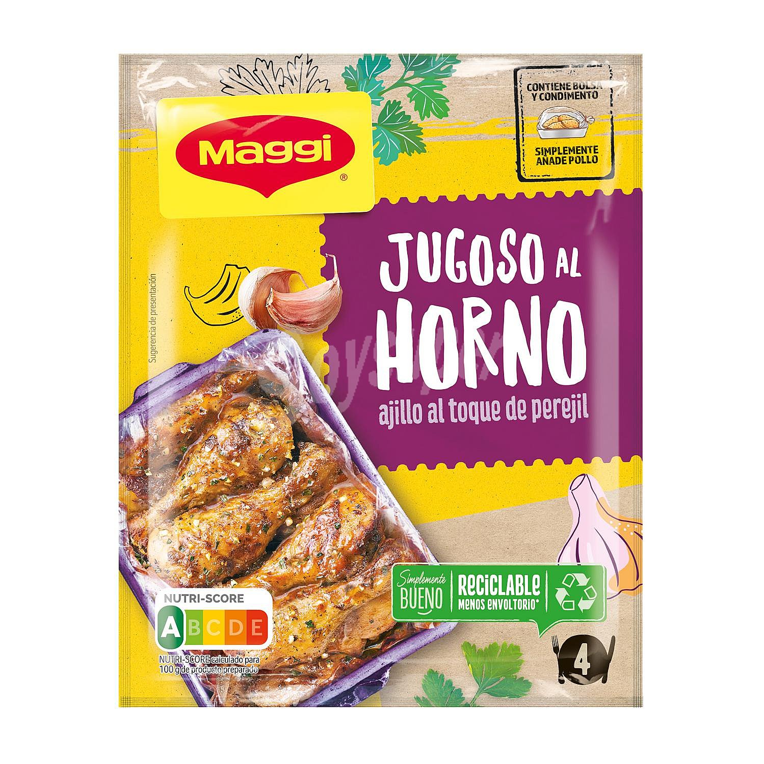 Jugoso al horno ajillo al toque de perejil