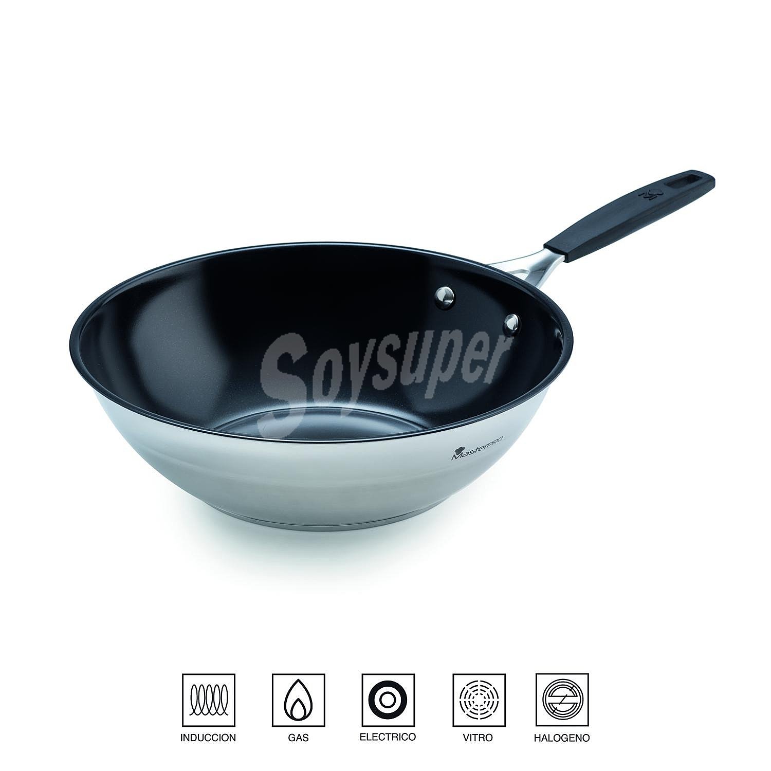 Wok de Acero Inoxidable Inducción Smart 28 cm