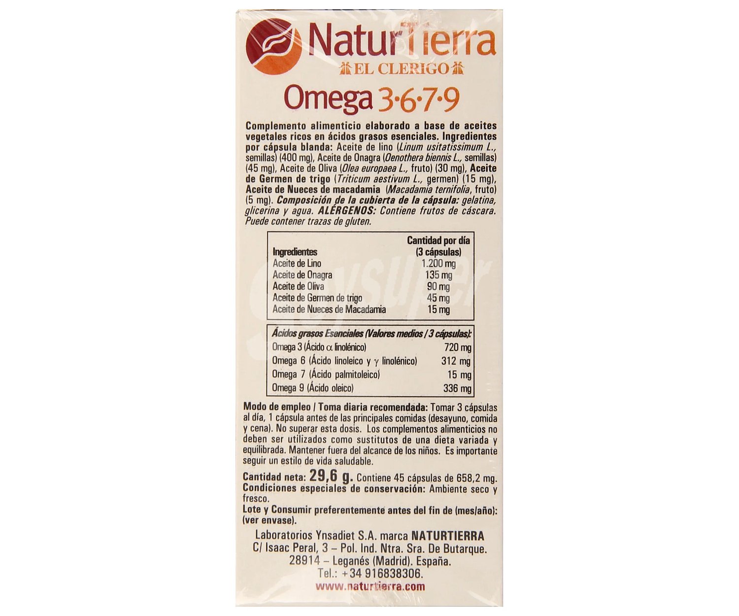 Naturtierra Complemento alimenticio beneficioso para la saludo de nuestro corazón naturtierra Omega 3-6-7-9