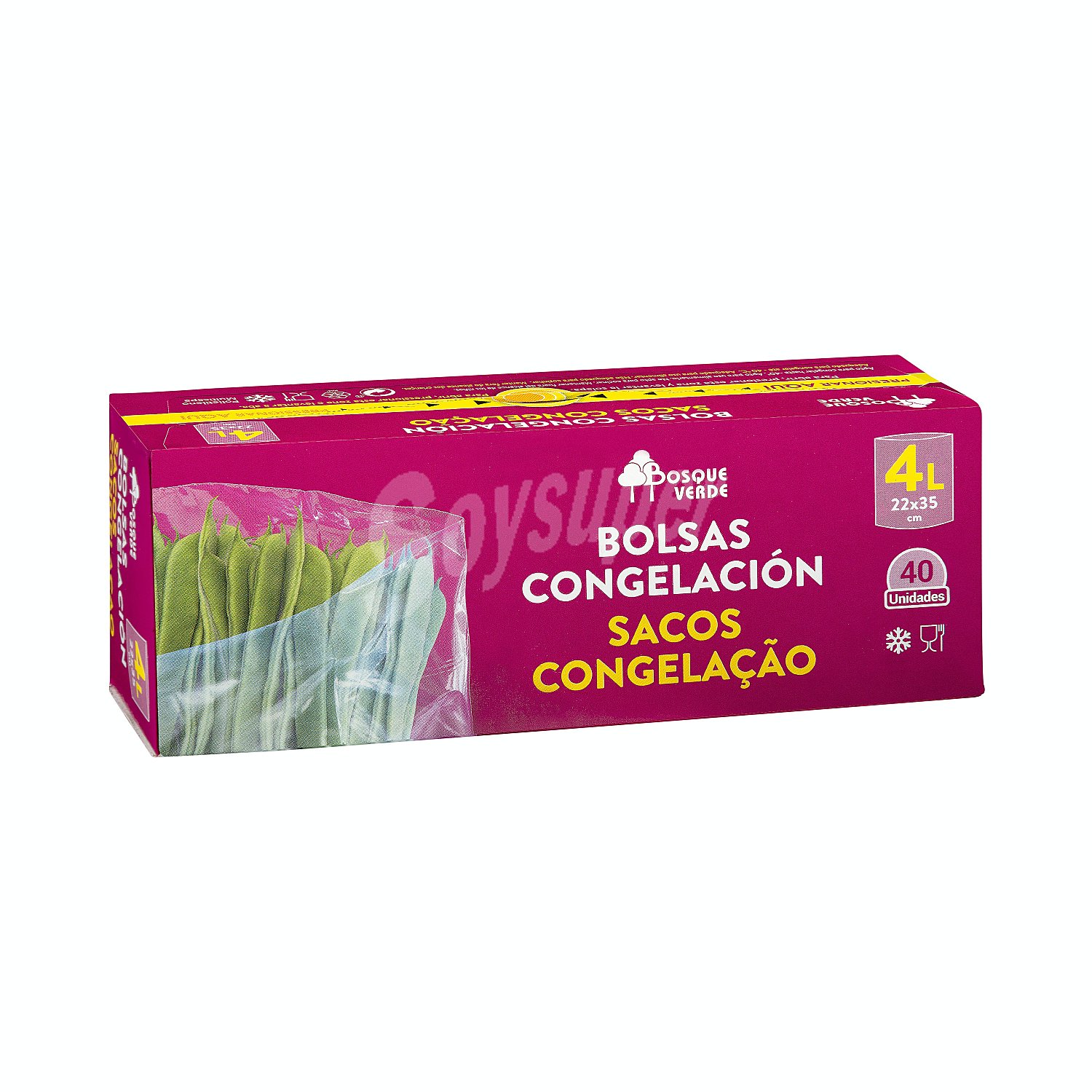 Bolsa congelacion mediana 22X35 cm (envase morado)