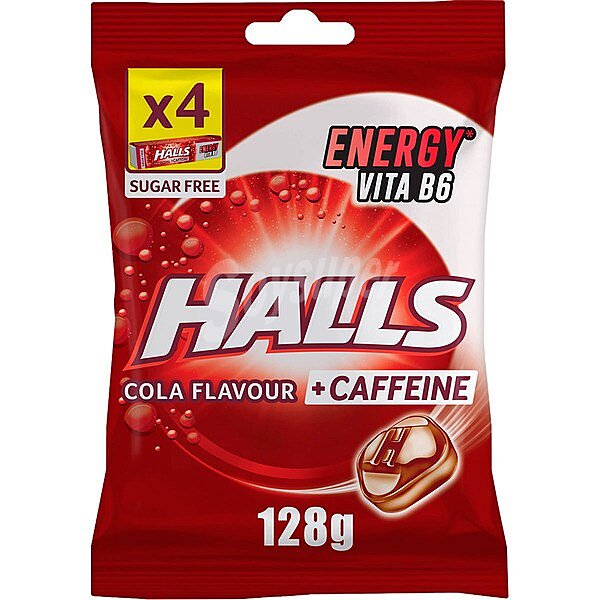 Energy Vita B6 caramelos duros sabor a cola con cafeína pack 4 envases 32 G