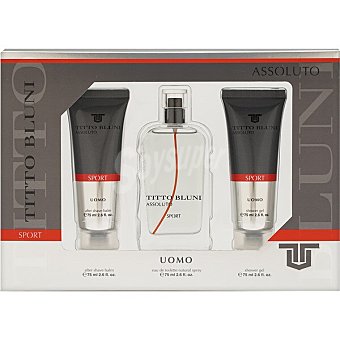 Estuche Titto Bluni Assoluto Sport: Colonia , After Shave 75 ml y Shower Gel 75 ml