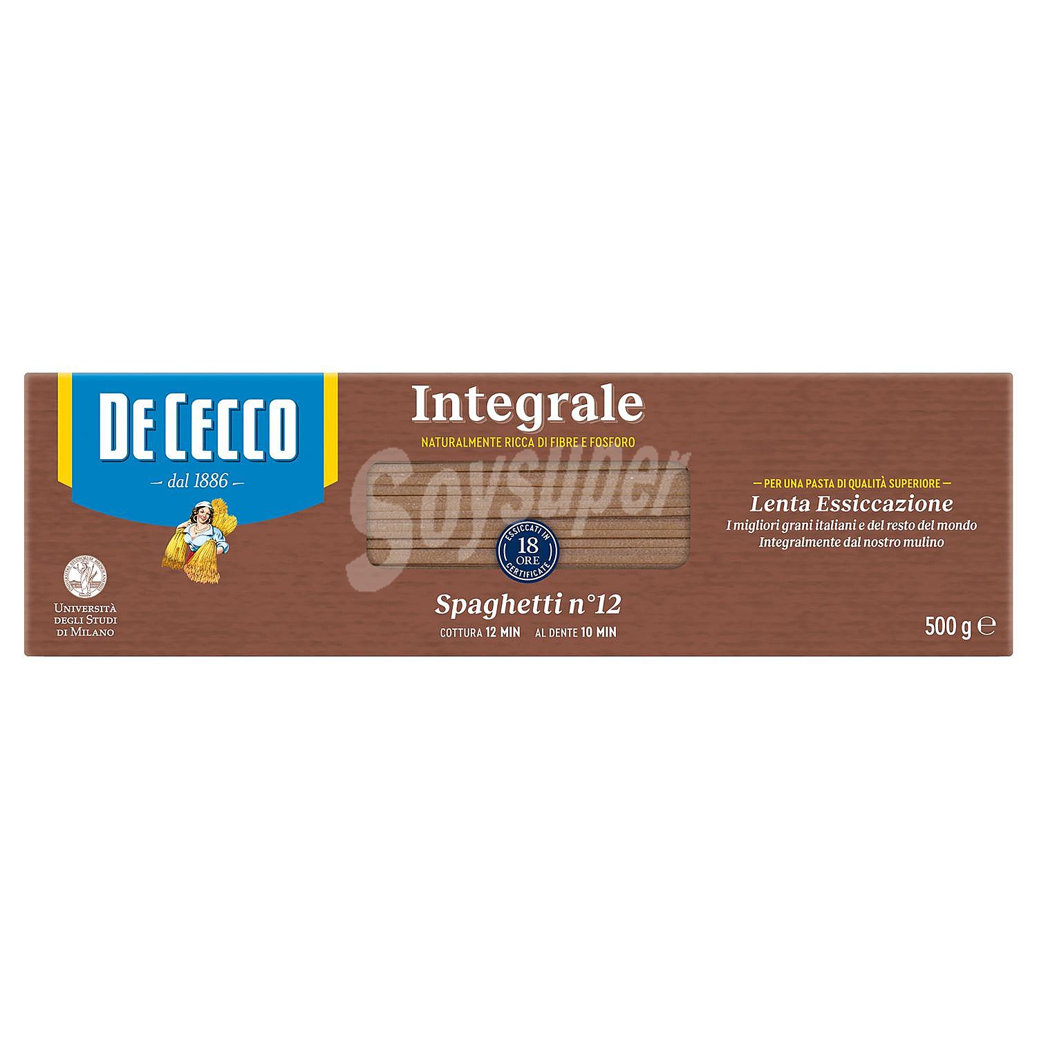 Spaghetti nº12 integral De Cecco