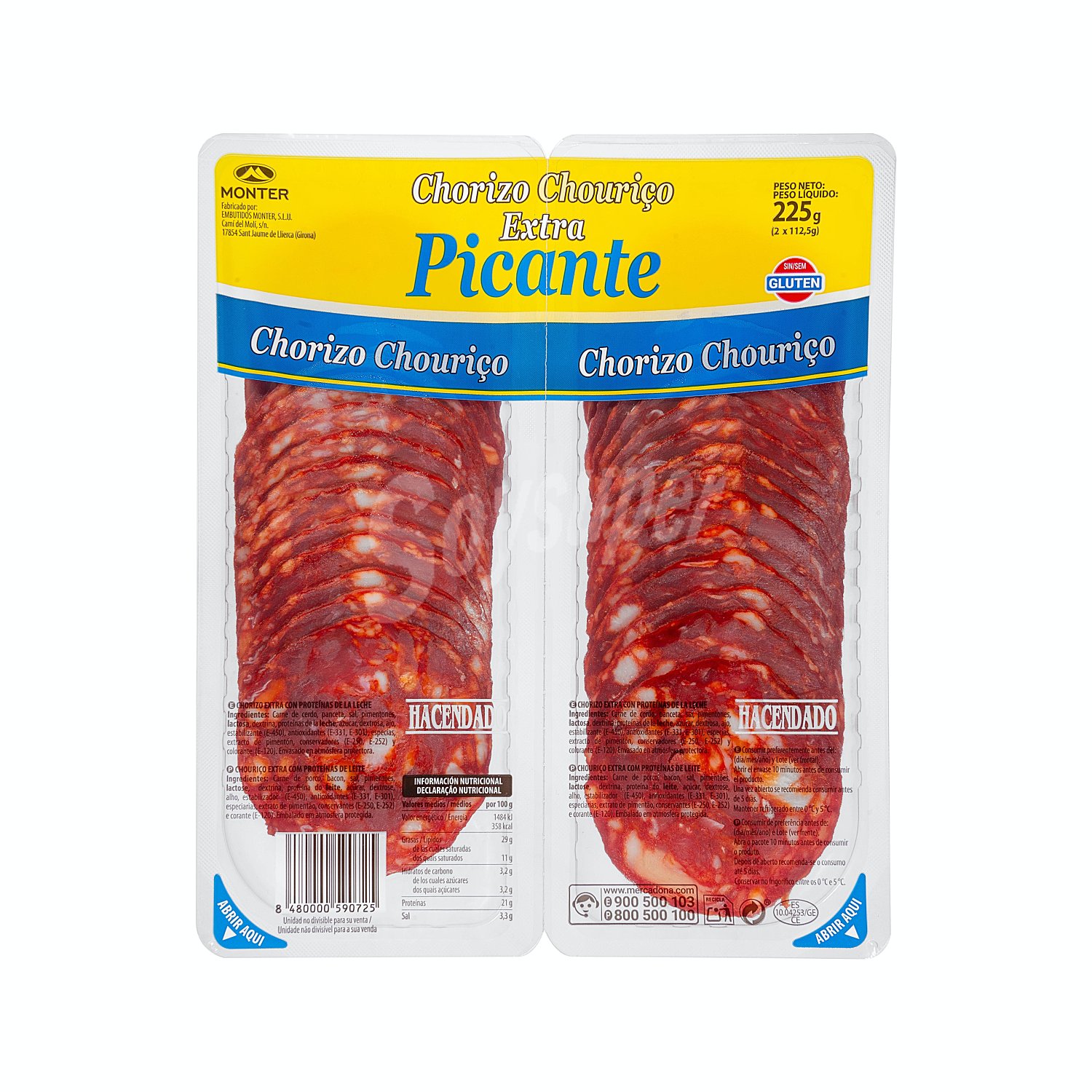 Chorizo picante extra lonchas