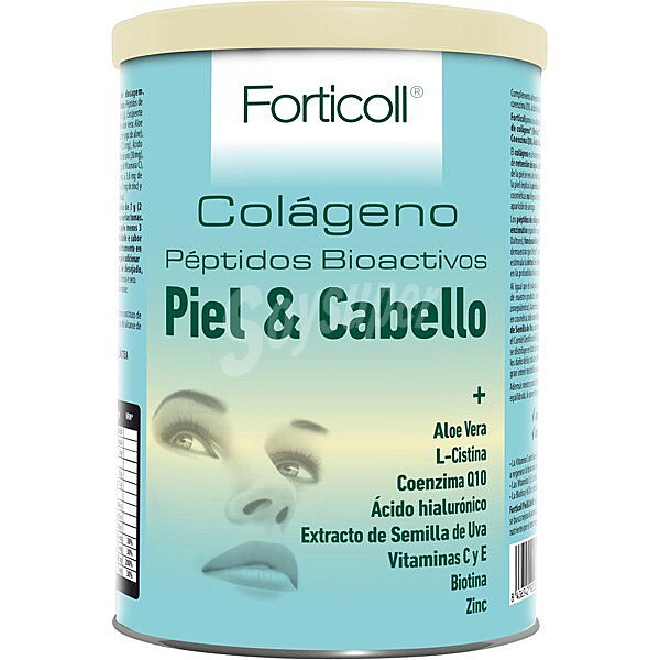 Colágeno con péptidos activos y aloe vera fortalece cabello piel y uñas