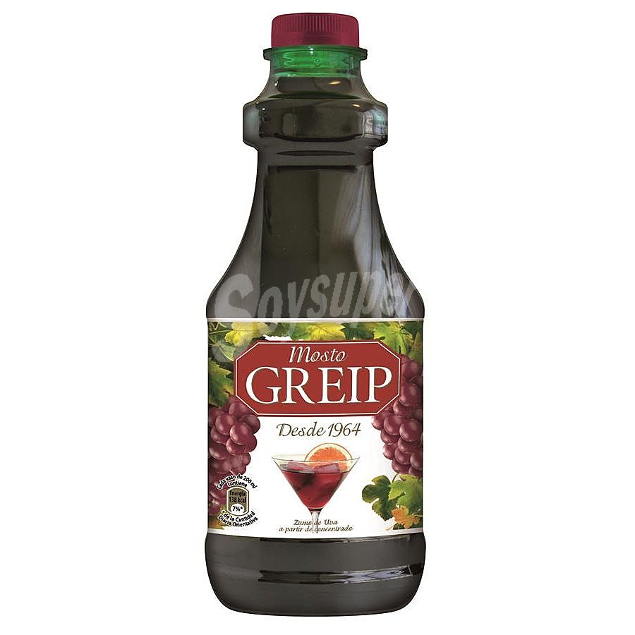 Mosto sin alcohol tradicional de uva tinto greip