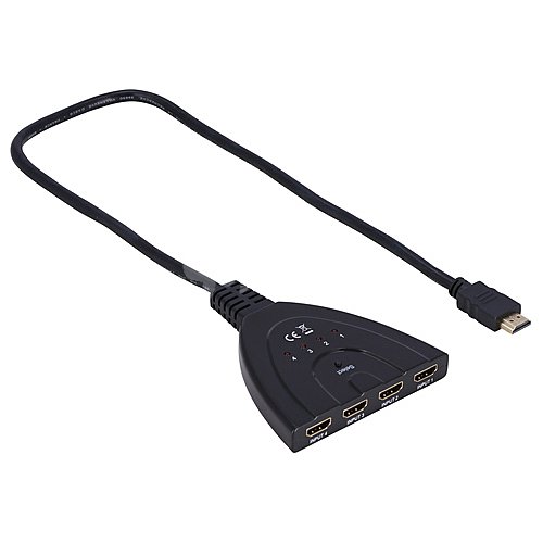 Ladrón qilive de hdmi macho A 4 hdmi hembras, terminales dorados, color negro