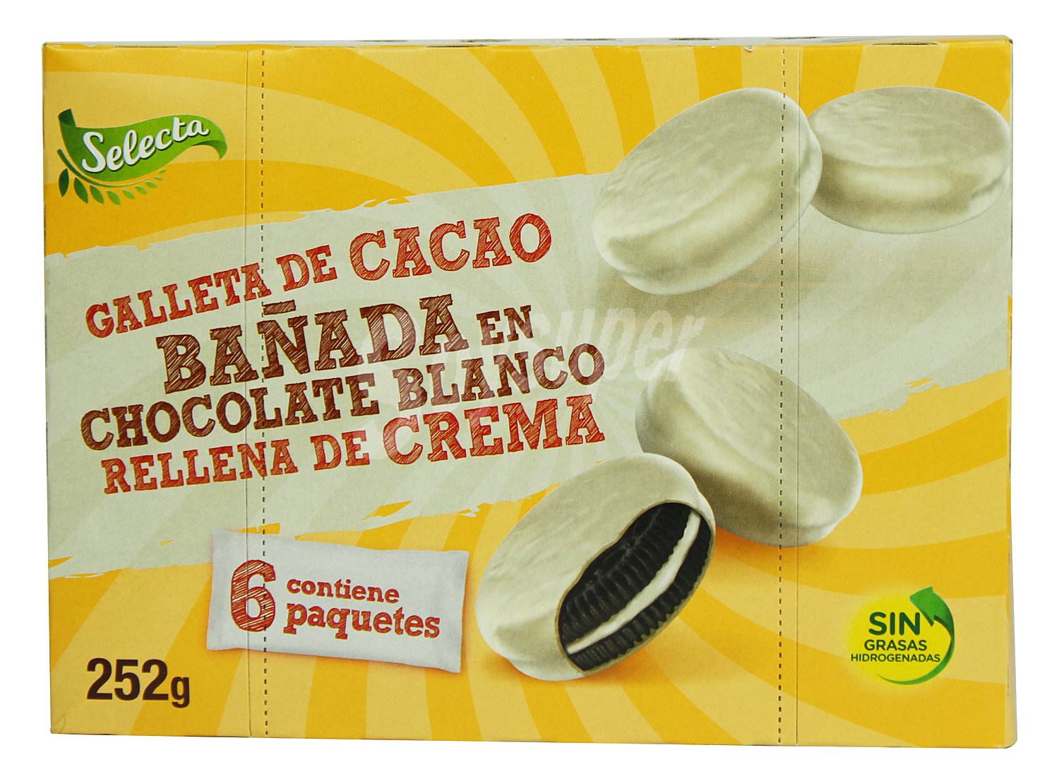 Galletas caocream chocolate blanco rellenas de crema