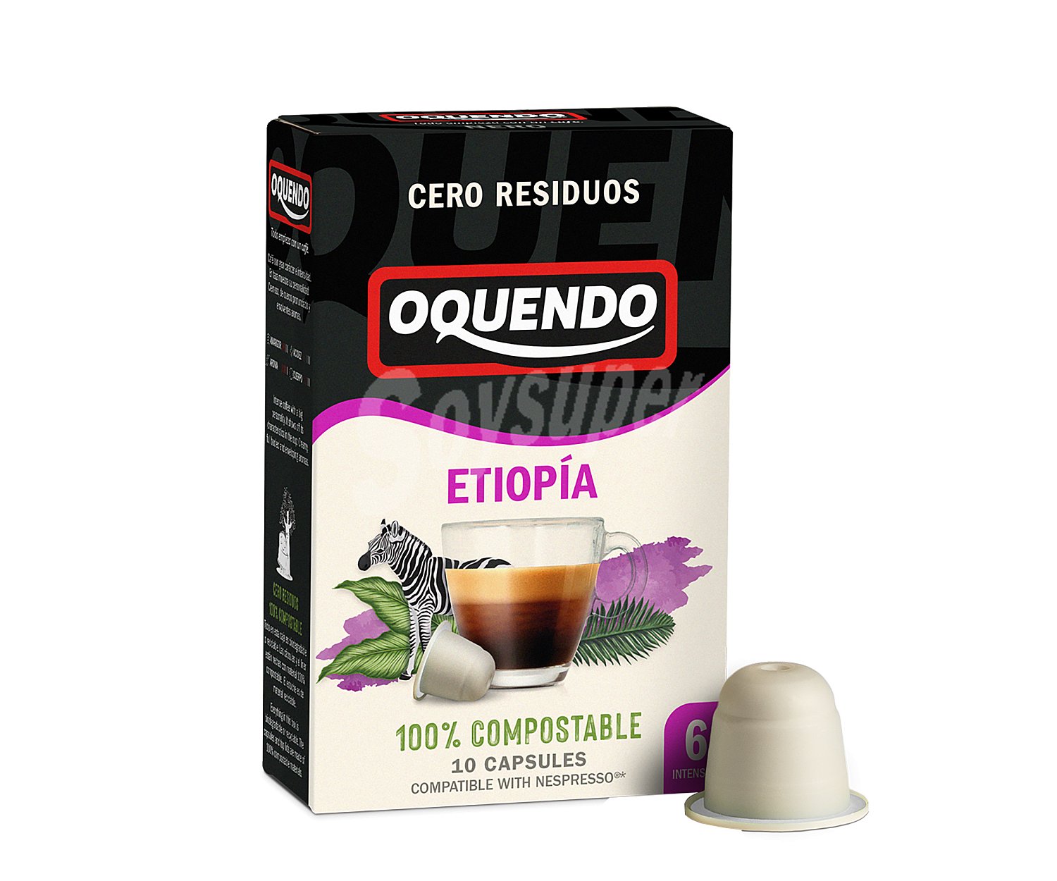 Café molido de tueste natural de Etiopía en cápsulas compatibles con Nespresso