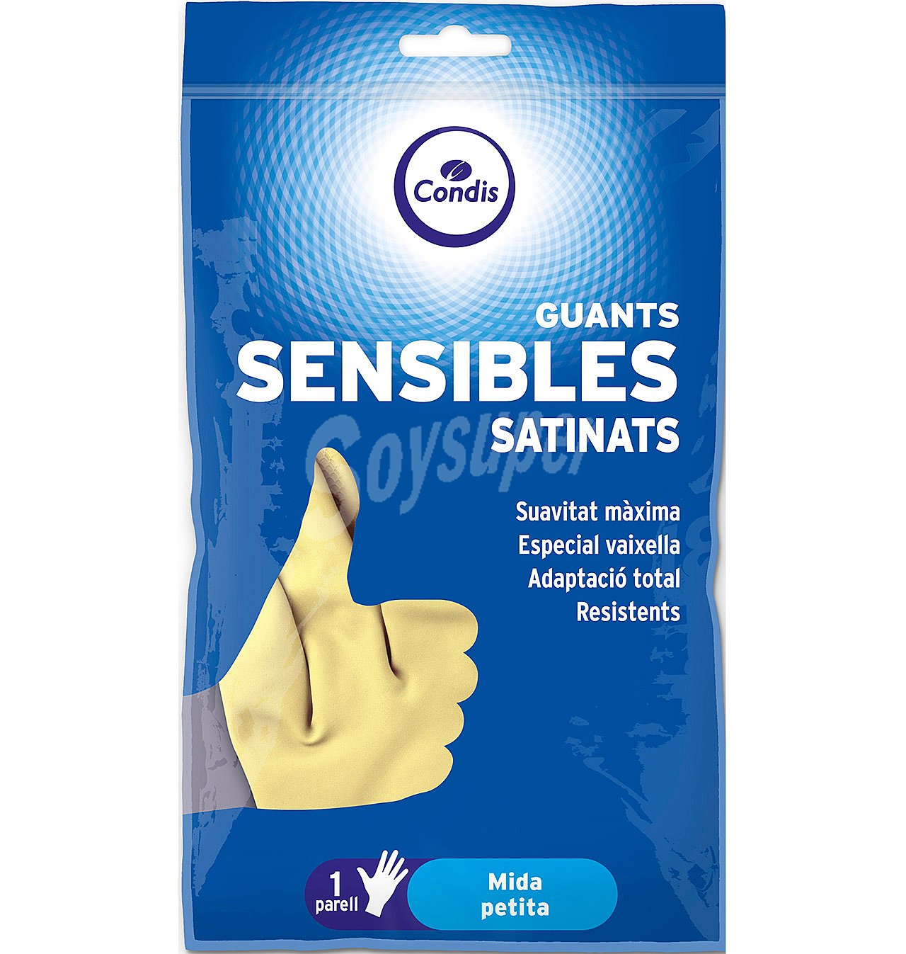 Guantes goma condis sensibles satinado pequeños 1 par