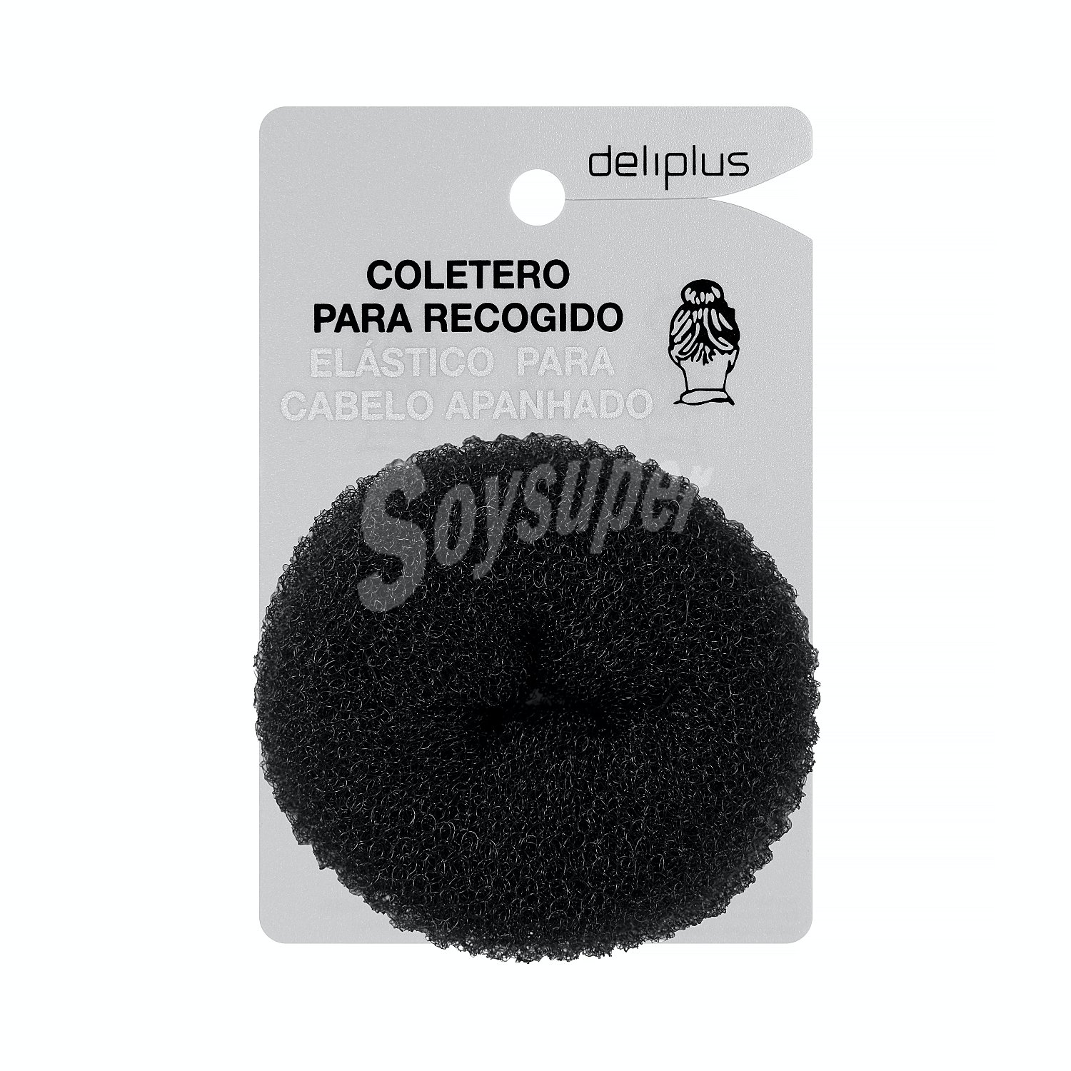 Coletero cabello para recogido moño color negro