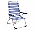 Silla de playa color a rayas azules, alco