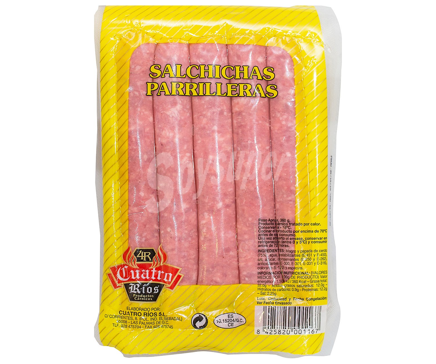 Salchichas parrilleras de cerdo