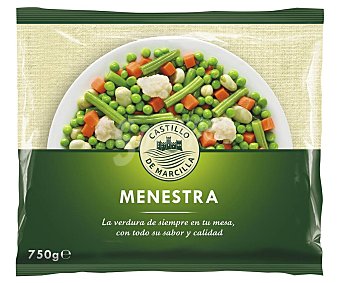 Menestra de verduras y hortalizas (zanahorias, guisantes, habas, judias verdes y colifor) ultracongeladas