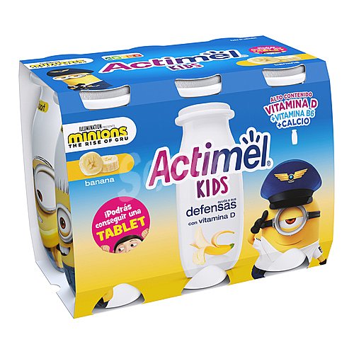 Actimel Leche fermentada con Lcasei y sabor a plátano actimel de Danone