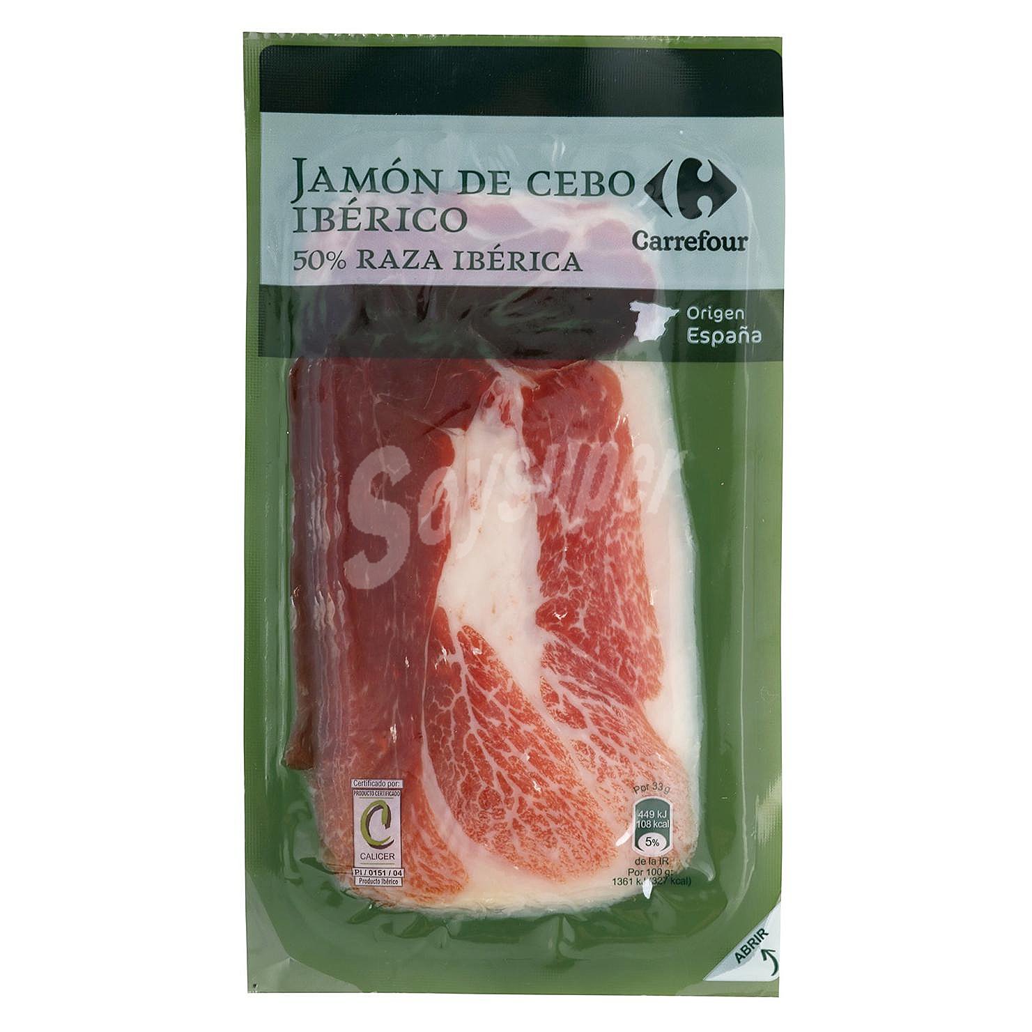 Jamón de cebo Ibérico en lonchas Carrefour