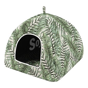 Igloo para perros y gatos hojas 45x45x45 cm