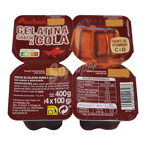 Producto alcampo Gelatina con sabor a cola producto alcampo