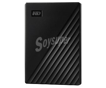 Disco duro externo 1TB WD My Passport negro, tamaño 2,5, conexión USB 3.0