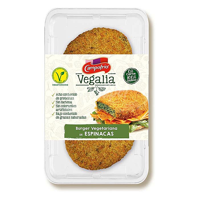 Burguer vegetariana de espinacas Campofrío vegalia