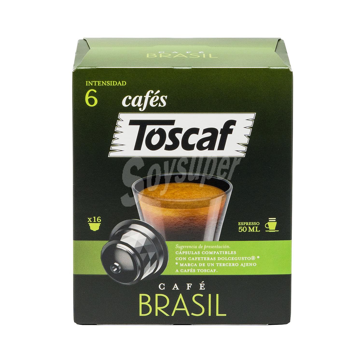 Café Brasil en cápsulas Toscaf compatible con Dolce Gusto