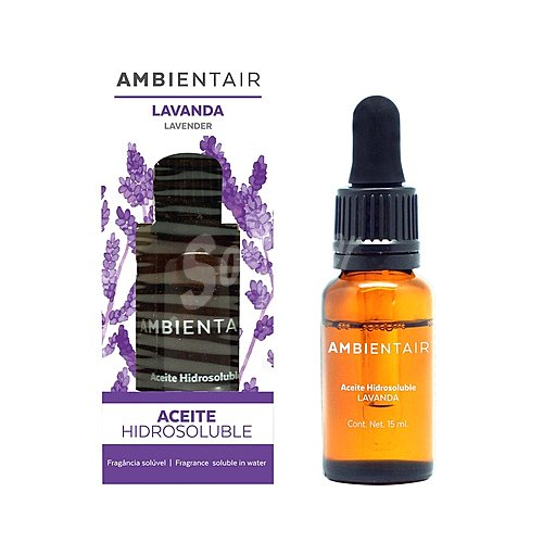 Aceite hidrosoluble de lavanda para uso en difusor de ultrasonidos y quemadores de aceite de 15 ml, ambientair.