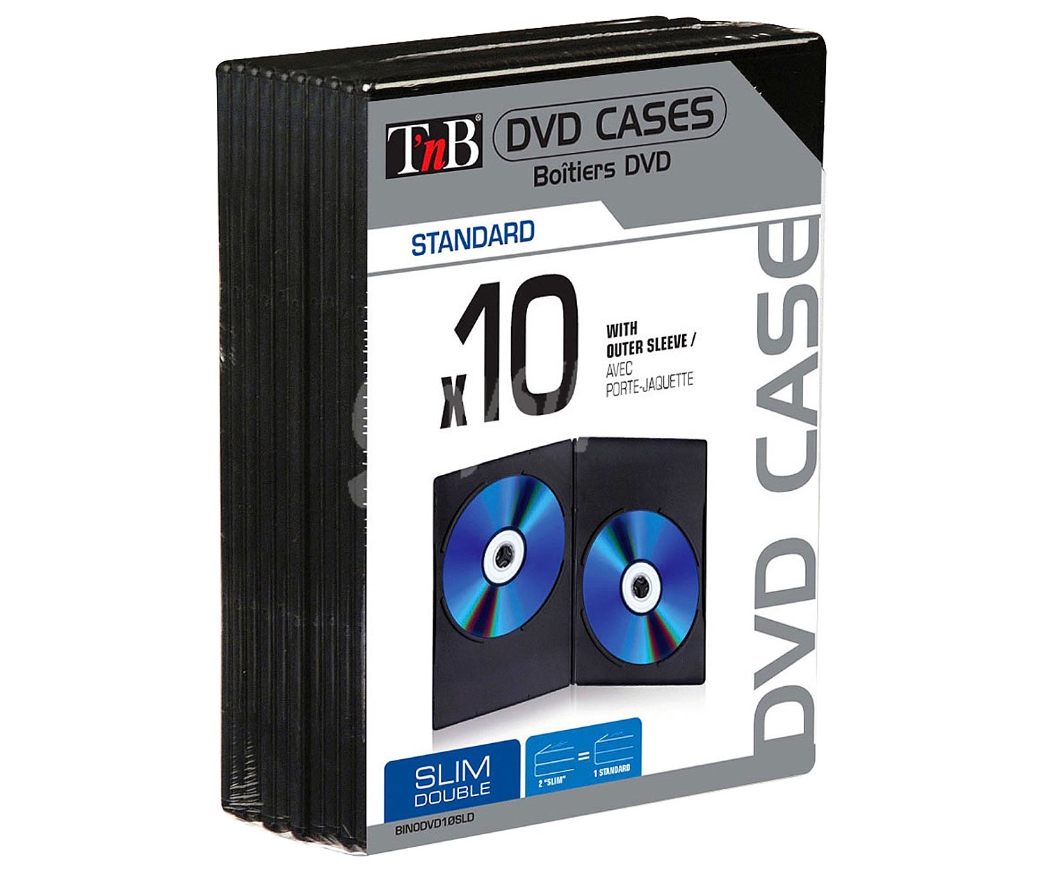 Pack 10 cajas para Dvd negra, dobles