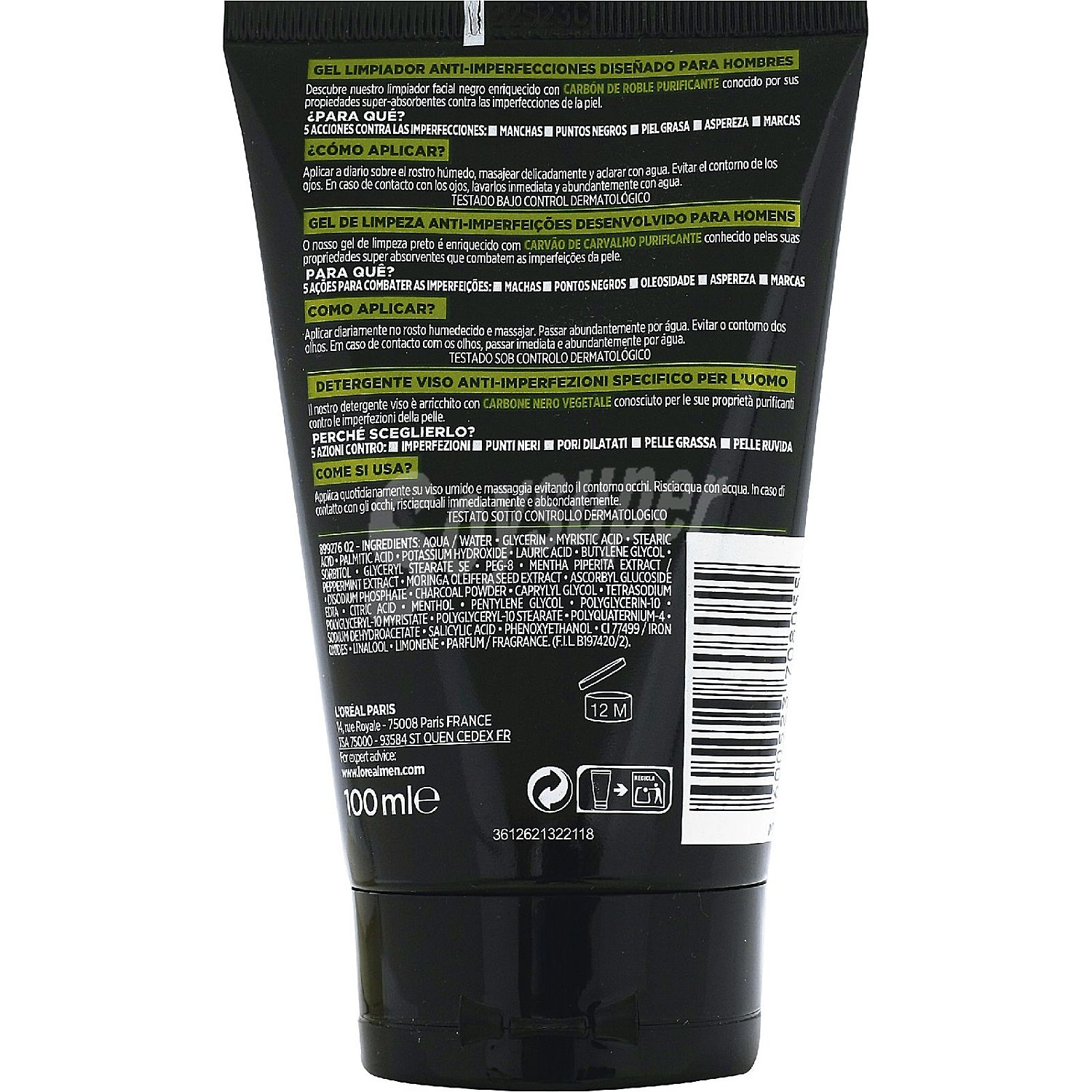 Gel limpiador anti imperfecciones pure charcoal