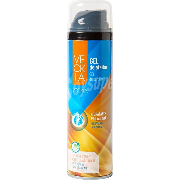 gel de afeitar hidratante con aloe vera y aceite de aguacate para piel normal