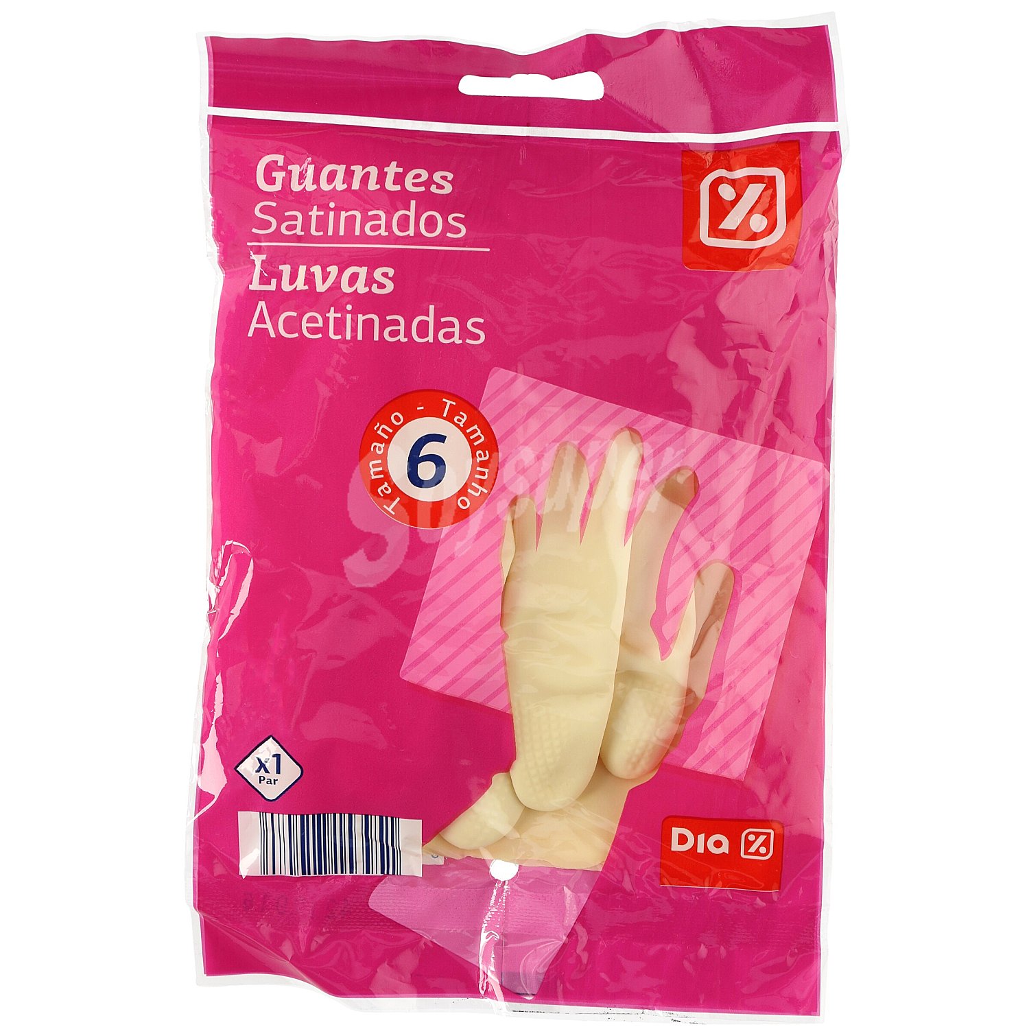 Guantes satinados de látex talla 6 Dia