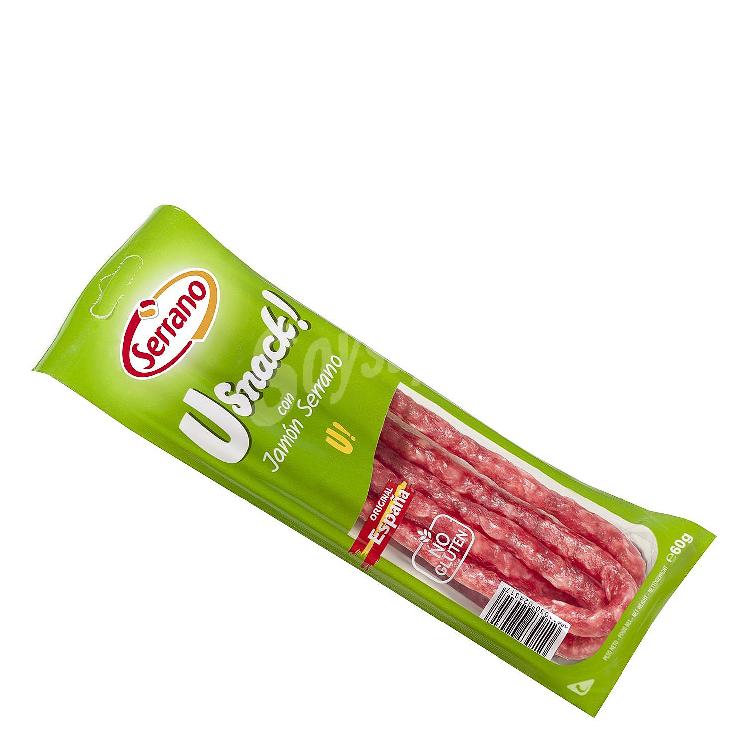 Jamón serrano en salchichón para comer como snack