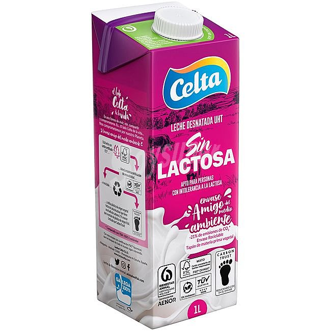 Leche desnatada de vaca, sin lactosa