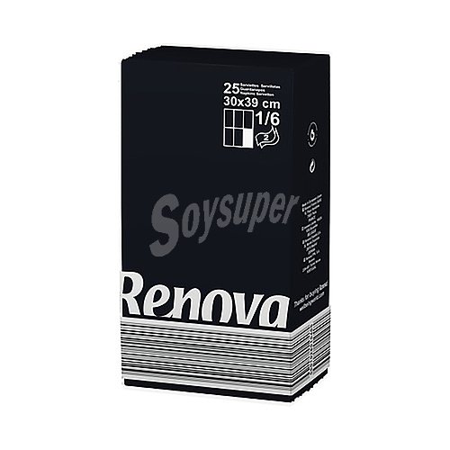 Renova Servilletas desechables color negro, 30 x 39 cm doble capa renova