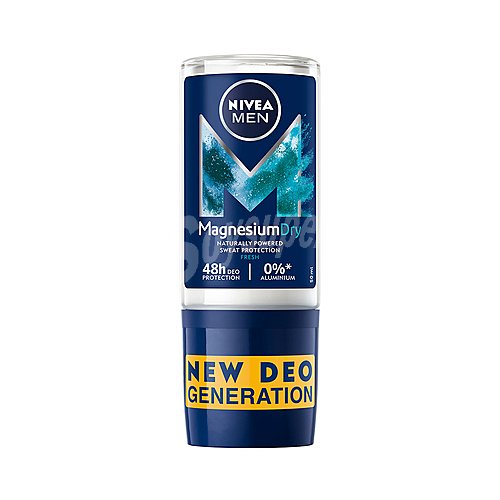 Nivea Desodorante roll on para hombre, sin sales de aluminio nivea Magnesium dry fresh