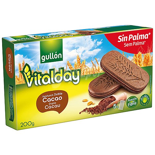 Gullón Galletas con chocolate rellenas de crema de cacao gullón vitalday