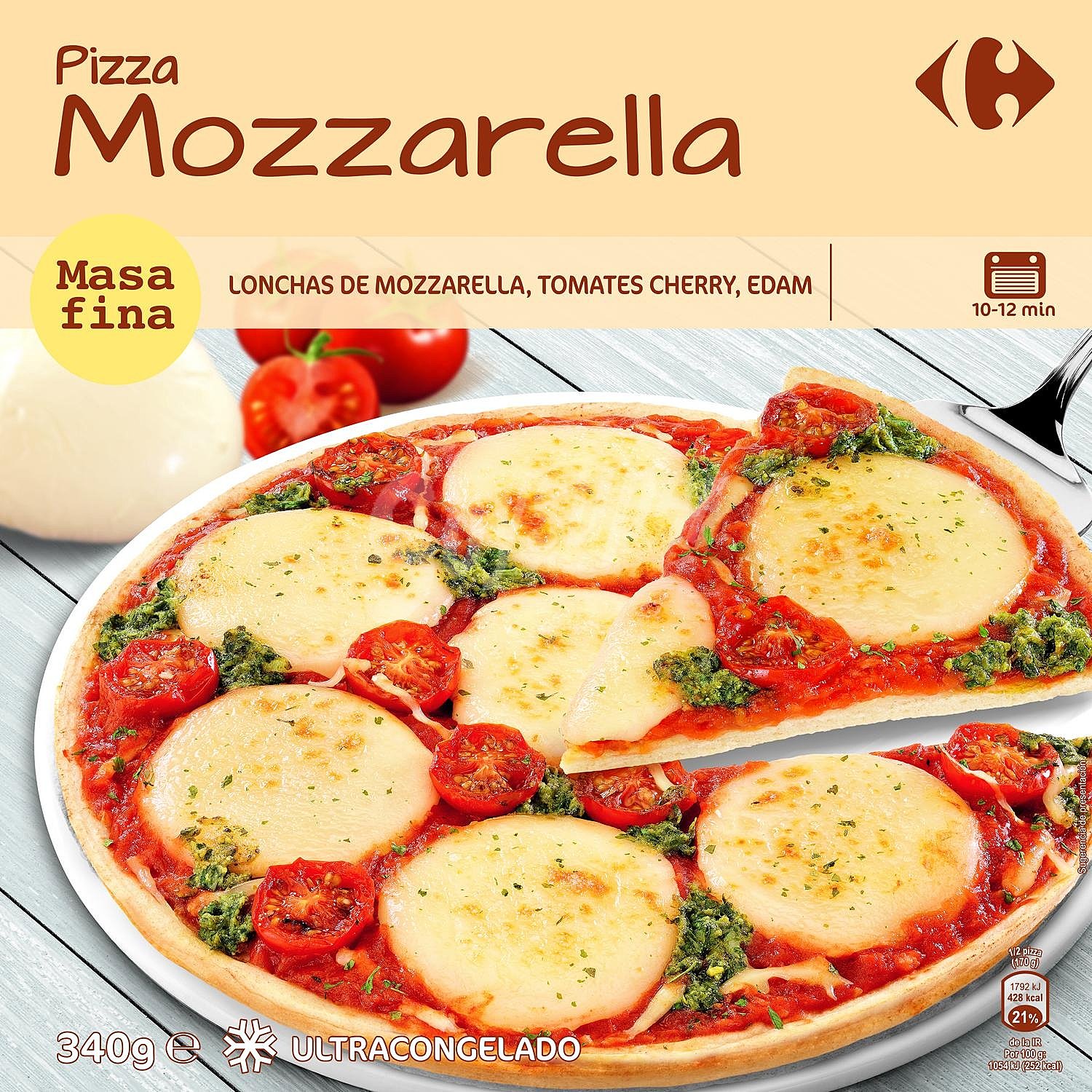 Pizza de mozzarella Carrefour