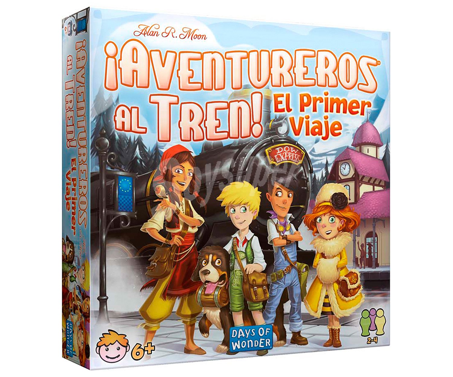 Juego de mesa infantil de estrategia ¡aventureros al Tren! El primer viaje,de 2 a 4 jugadores, asmodee.