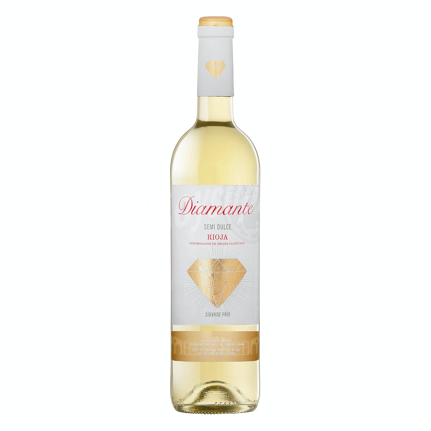 Vino blanco semi dulce con denominación de origen calificada Rioja diamante