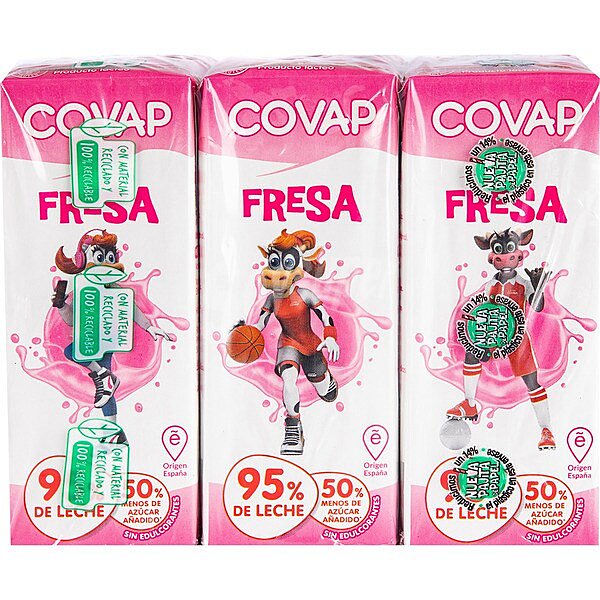 Batido de fresa Covap sin gluten