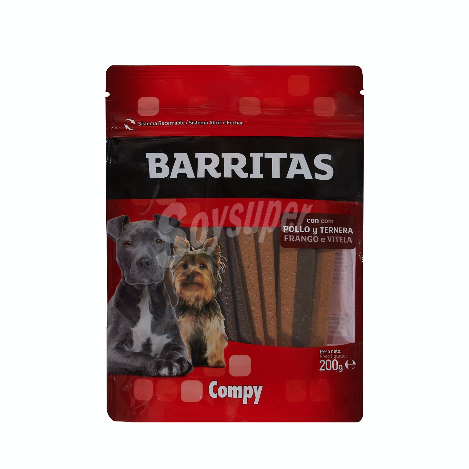 Comida perro snack barrita pollo y ternera adulto