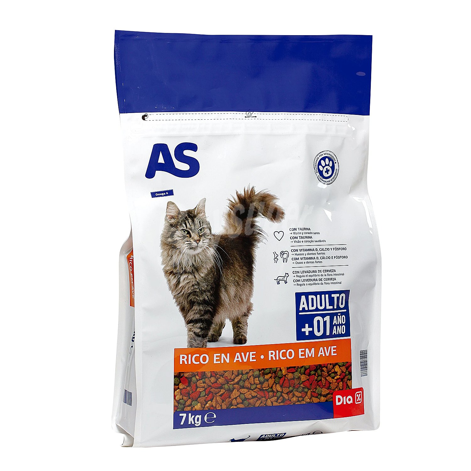 Alimento para gatos multicomponente sabor carne As