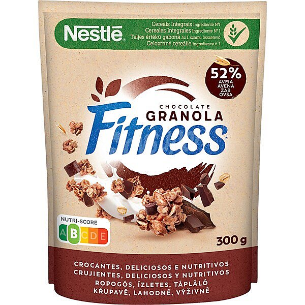 Cereales de granola con avena y chocolate fitness