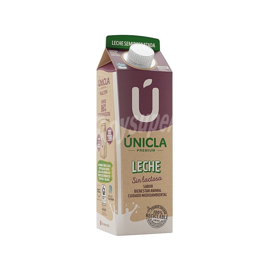 Leche semidesnatada Únicla sin lactosa